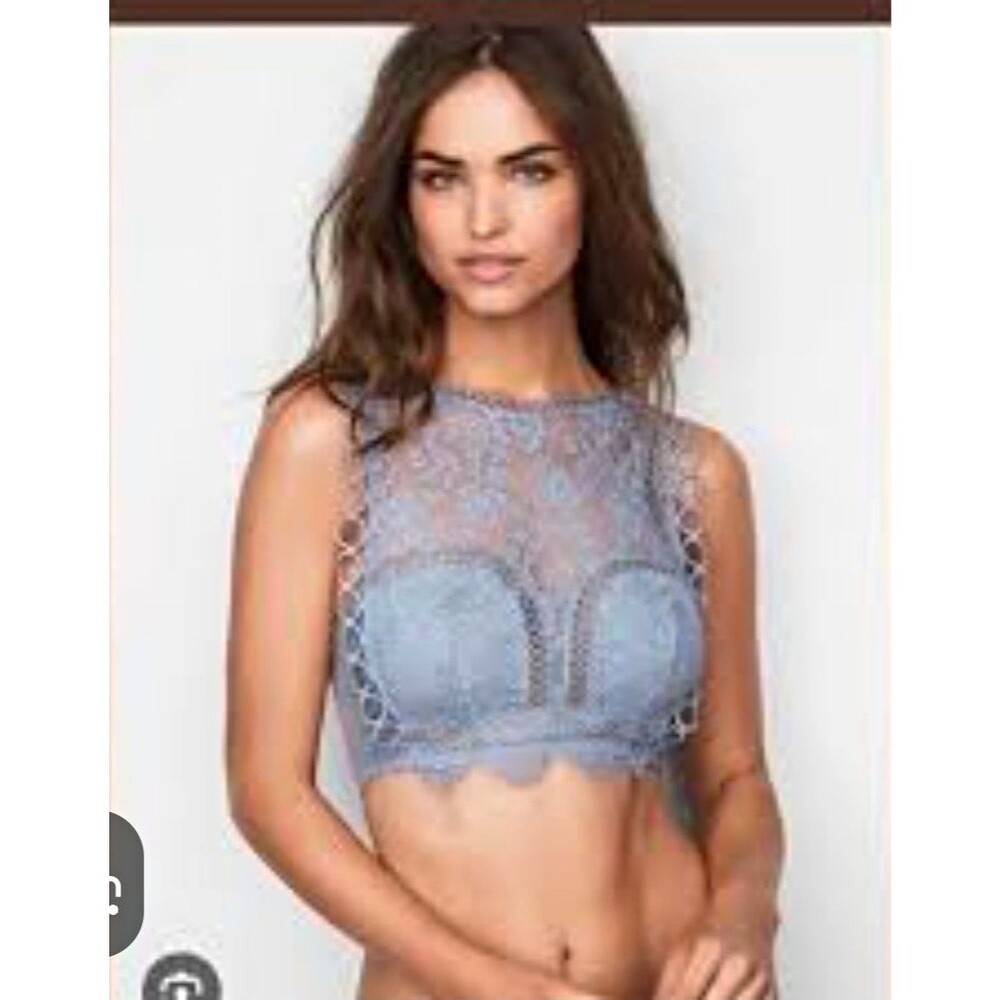 NEW W/TAGS Victoria Secret Dream Angels High Neck Lace Crop Lace Bralette LARGE